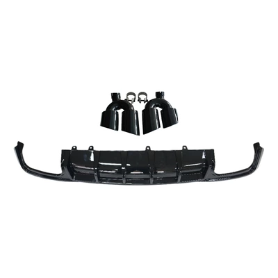 Bright Black Rear Tail Lip – Big Surrounded - blade-style-glossy-black-rear-lip-integrated-black-tail-throat
