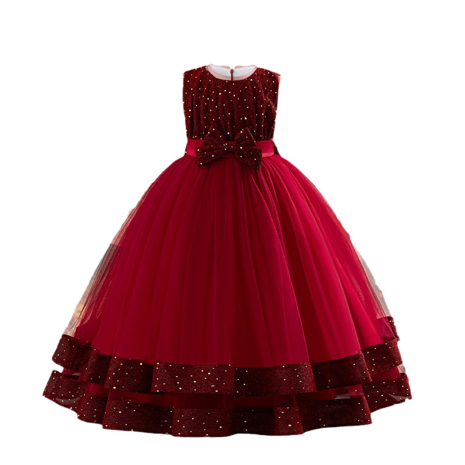 Vesta de princesa de navidad de malla de calcomanías de calcomanías de vestido de noche de niños grandes vestidos de fiesta