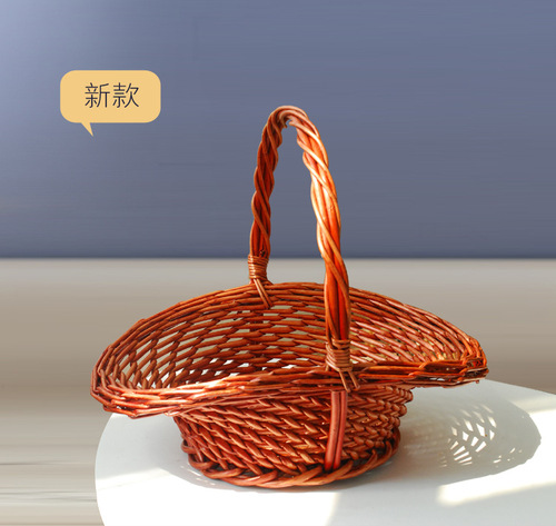 New wicker flower baskets, rattan dance props, performance baskets, wedding size flower baskets, flowers and fruit baskets, woven baskets
