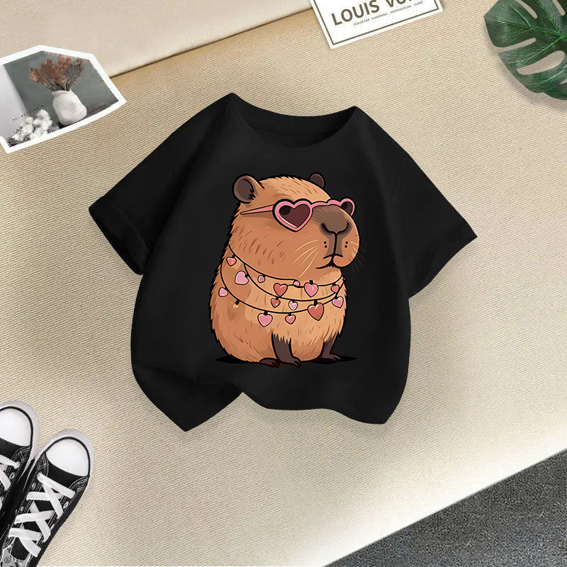 2025新型夏男女児童半袖アニメプリントtシャツ女子カジュアル上着国境を越えた子供服対外貿易ブーム