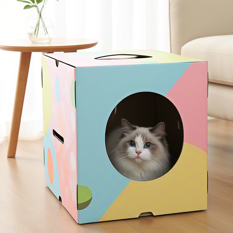 New Cat carton carton paper cat nest Cat caught board integrated…