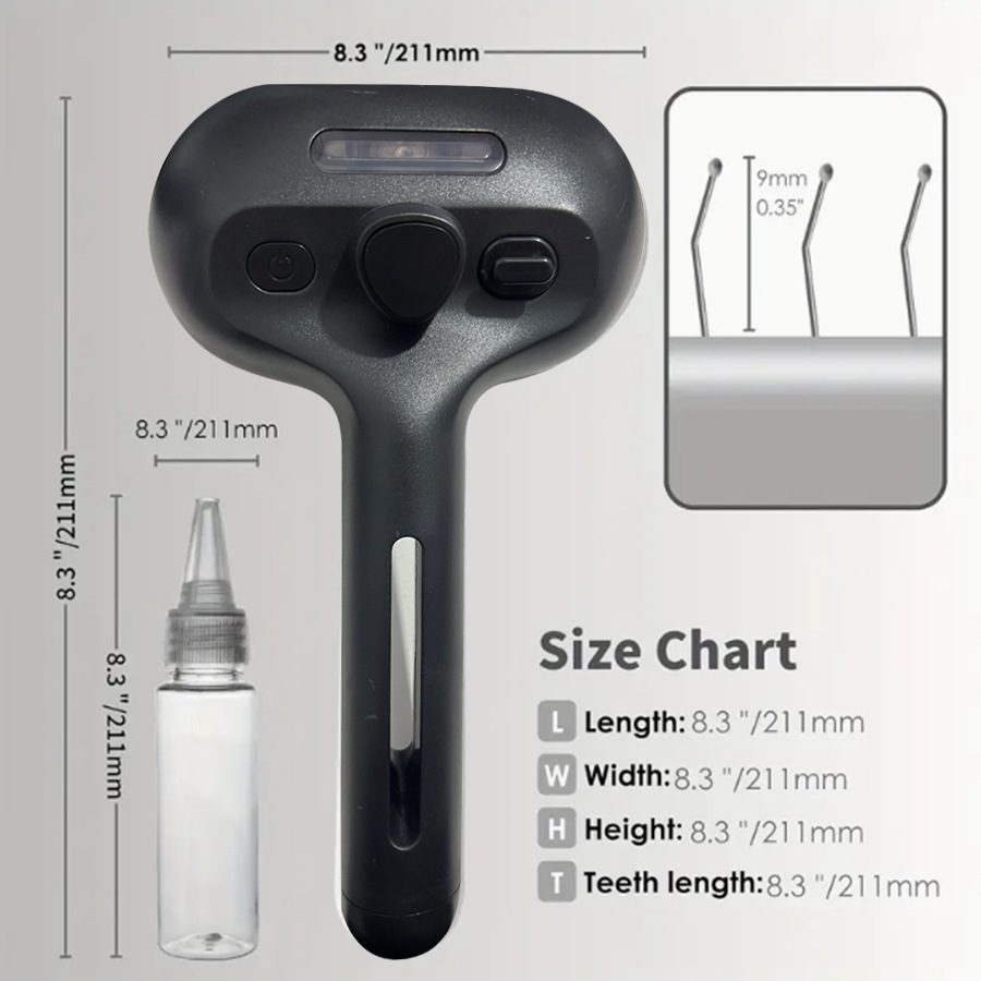 Peine en aerosol para mascotas transfronterizo Peine de aguja Peine para gatos Peine para depilación Peine en aerosol para nudos abiertos Peine para cabello flotante con cepillo para masaje y limpieza