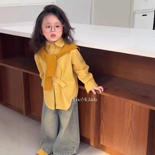 Комплект для девочек: рубашка и джинсы 3–8 лет