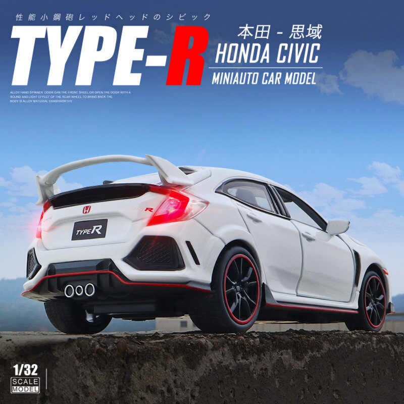 Authentic 1:32 Honda Civic Type Alloy Car Model, Realistic Sports Car Ornament, Children's Toy Gift Wholesale Authentic 1:32 Honda Civic Type Alloy Car Model, Realistic Sports Car Ornament, Children's Toy Gift Wholesale