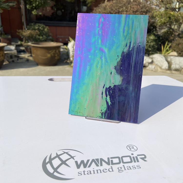 【厂家直销】幻彩波纹玻璃   偏蓝色  教堂玻璃【OPAL 11】