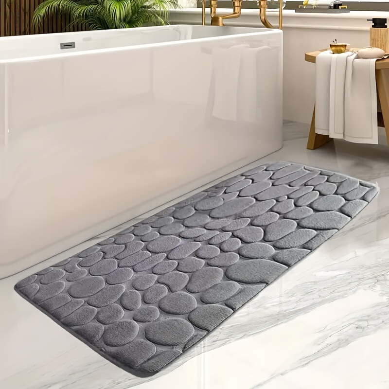 Cross-Border Temu Export Small Stone Coral Velvet Floor Mat, Thickened and Absorbent Bathroom Door Mat, Non-Slip Bath Mat