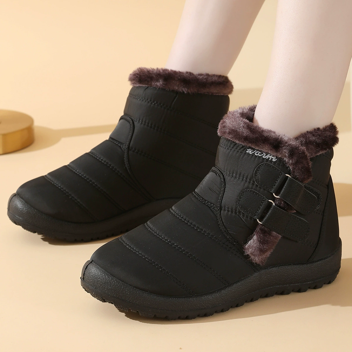 Женская обувь с хлопковой подкладкой, Зимняя Новая внешняя торговля, теплая женская обувь на флисовой подкладке, трансграничные ботинки больших размеров с хлопковой подкладкой, повседневные зимние сапоги Amazon, женские