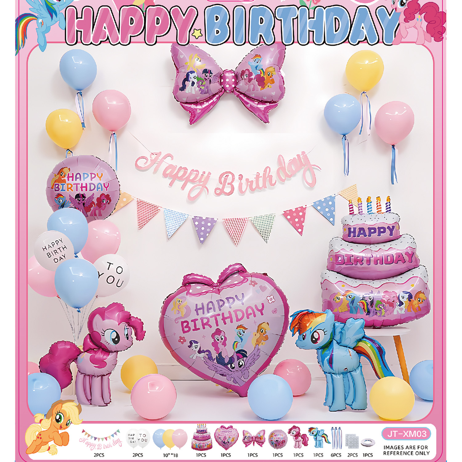 Decoraciones de fiesta de cumpleaños con tema de Kulomi, escenario de fondo de pared de globo, diseño de chicas, sensación ritual, chicas rosa
