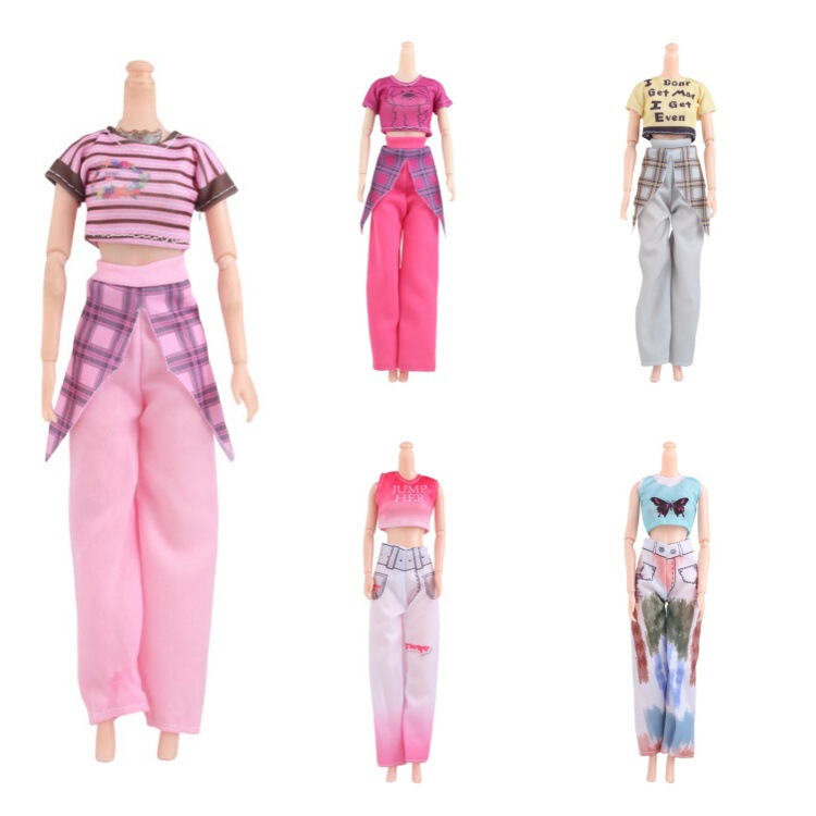 11.5inch Fashion Design Pants Suit 30cm 6-Point Baby Clothes Dress-Up Clothes Barbie Doll Toys