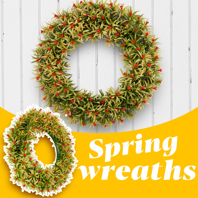 Amazon primavera artificial Berry Garland 2024 nueva flor artificial centro comercial ventana decoración al aire libre patio puerta colgante