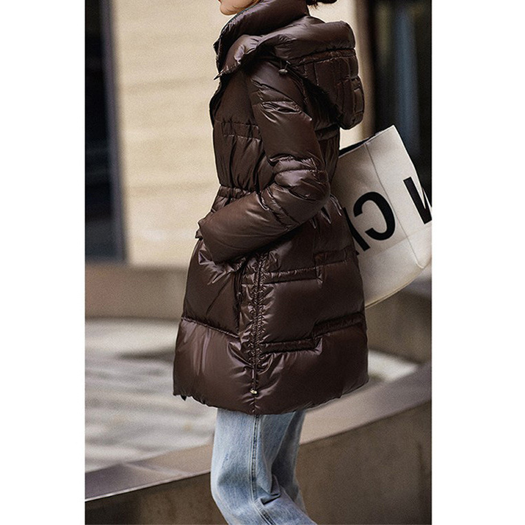 High-End 95 White Goose down Maillard Bread Outwear Goose down Outwear Pinghu down Jacket Women's Mid-Length Niche Women's Winter