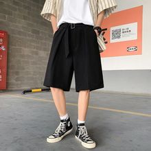 西装短裤男夏季风垂感五分裤子设计感休闲潮流冰丝宽松小西裤