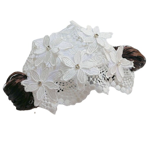 Baby lace headband infant care door hair net Korean version princess head flower bangs baby girl wig headdress