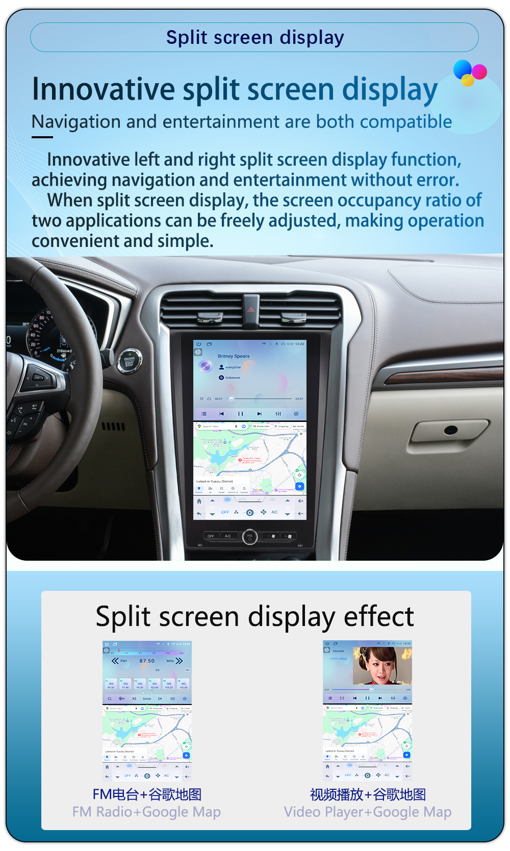 Suitable for 2013-2019 Ford Mondeo Android Large Vertical Screen Carplay Car Navigation All-In-One Machine