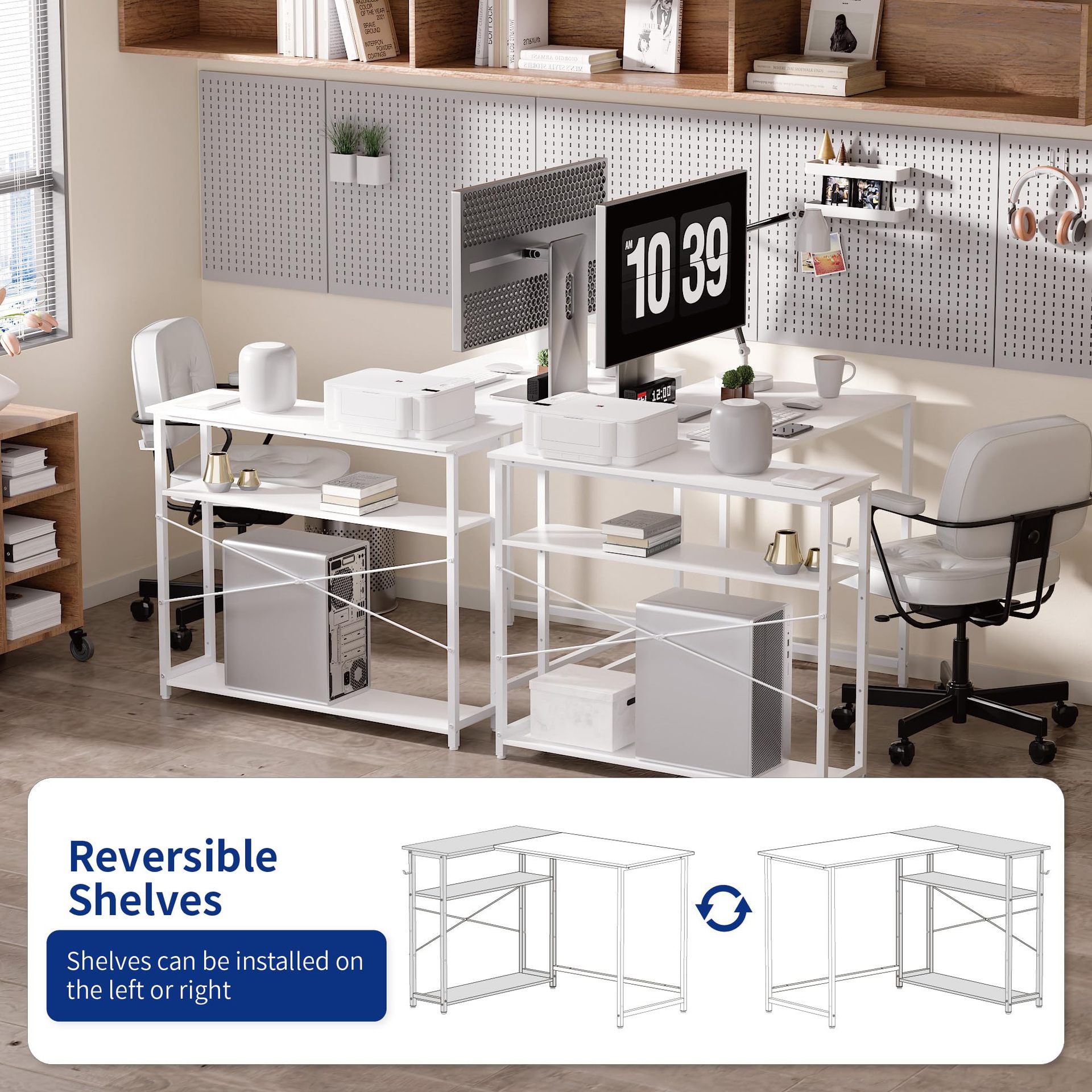 Escritorio de computadora personalizado de comercio exterior minimalista en forma de L, escritorio de dormitorio pequeño tipo de casa con tabla de esquina