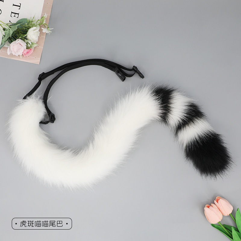 Lindo peluche bestia oído tocado guantes sin dedos bestia cola Cosplay Accesorios para el cabello gato traje de cola