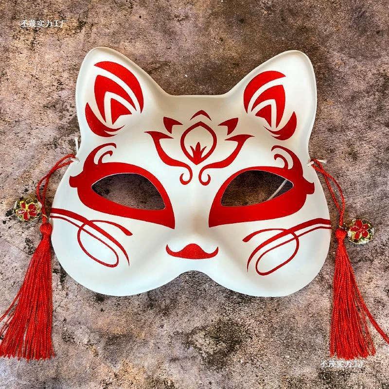 Карнавальная маска полного лица принцесса, женская античная японская лиса кот сценическое выступление реквизит для фотосъёмки, шелковая лилия