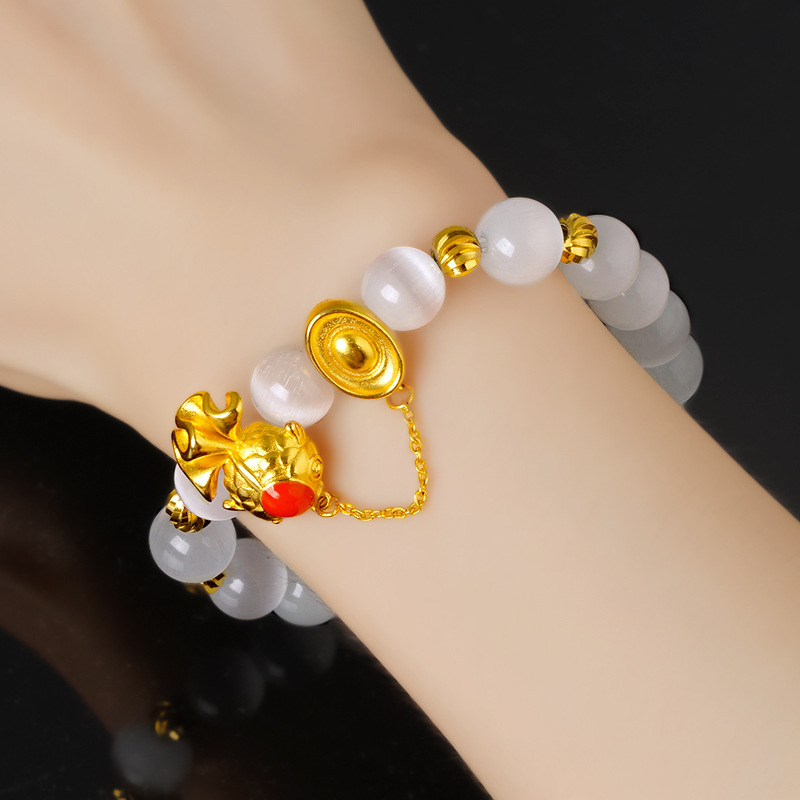 Nuevo oro plateado Lucky Lotus pulsera de esmalte de color, vintage pulsera de la suerte para las mujeres, al por mayor