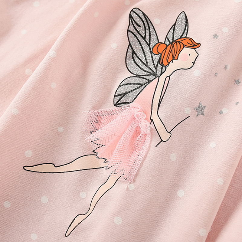 En stock malwee niñas vestido de verano nuevo europeo y americano de los niños de manga corta impresa vestido de princesa de los niños