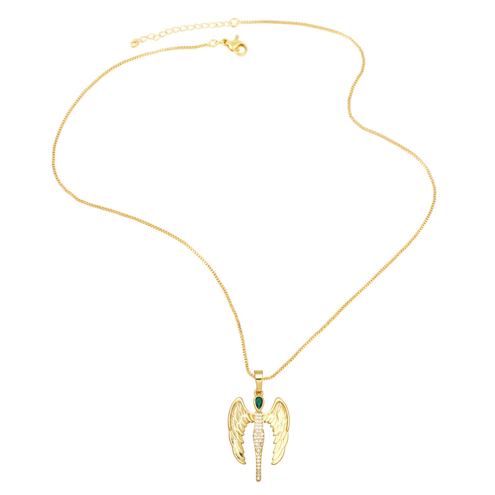 Colored diamond planet star pendant simple copper necklace female