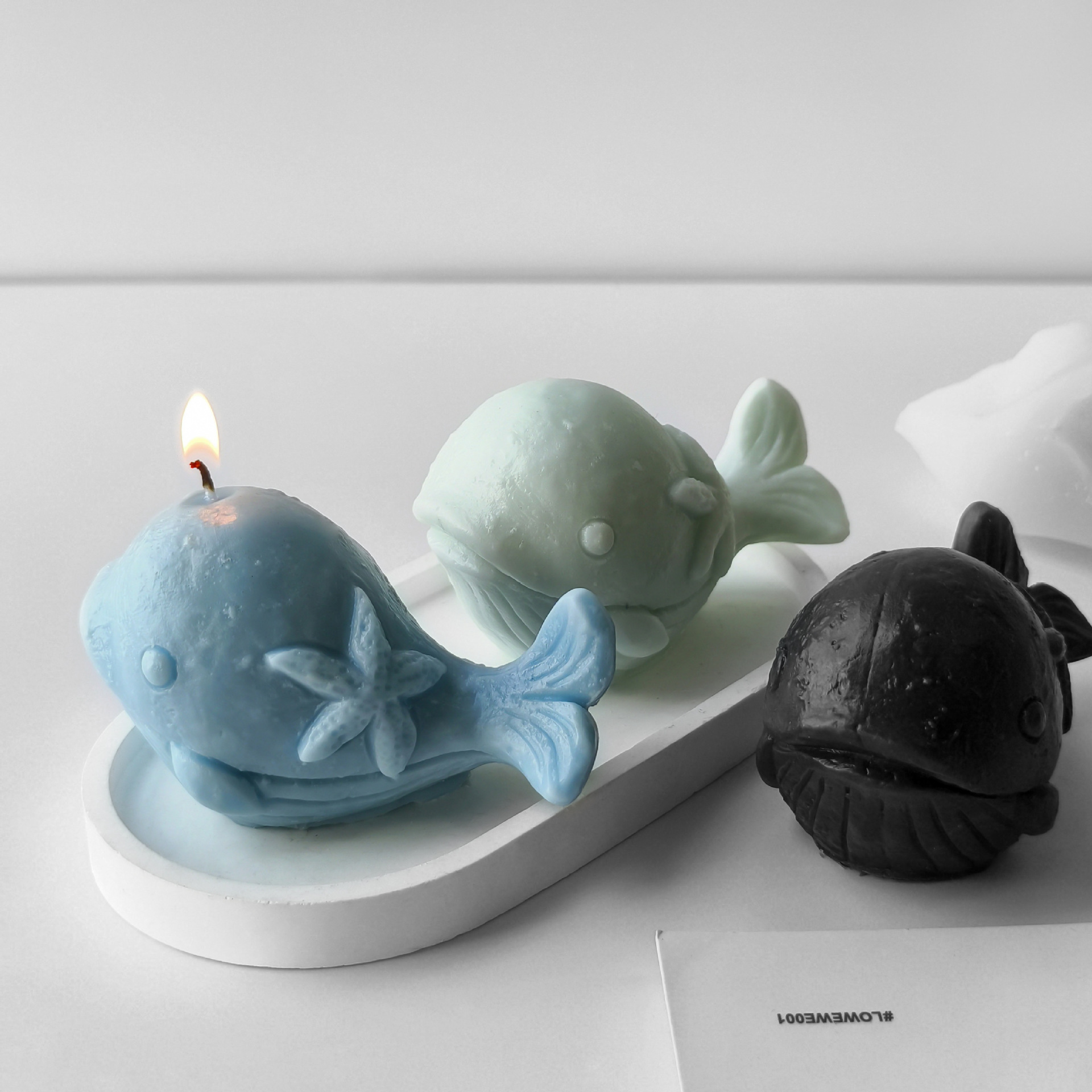 Jiahui delfin cristal de goteo molde de goma DIY jabón hecho a mano delfin de cinta magnética adornos molde de silicona