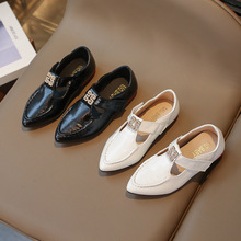 女童尖头小皮鞋2025春秋季新款韩儿童软底公主鞋女宝宝百搭单鞋潮