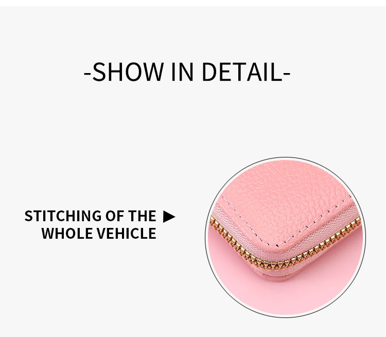45g Weight Synthetic Leather Lining Material Zipper Closure Type Card Holder Bags Type Daily Occasion Pu Leather Material Solid Color Pattern All Seasons Season Unisex Gender Casual, Sweet Style Square Shape Unisex Solid Color Pu Leather Zipper Card Holders 17