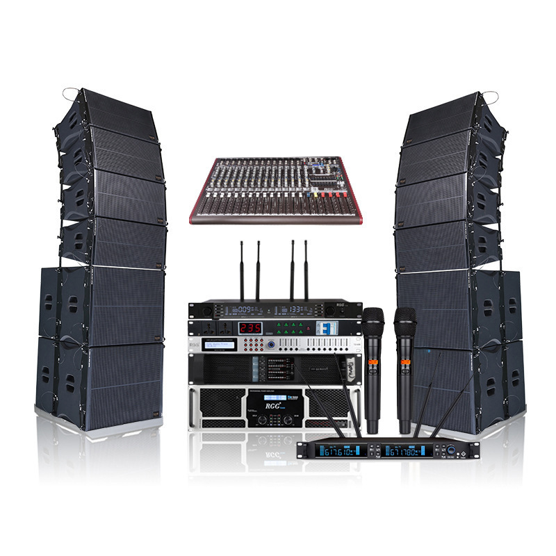 Sistema de audio profesional de alto rendimiento con altavoz lineal de doble vía de diez pulgadas, resistente al agua, para uso transfronterizo.