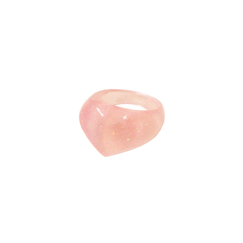 Fashion acrylic resin ring retro heart rings