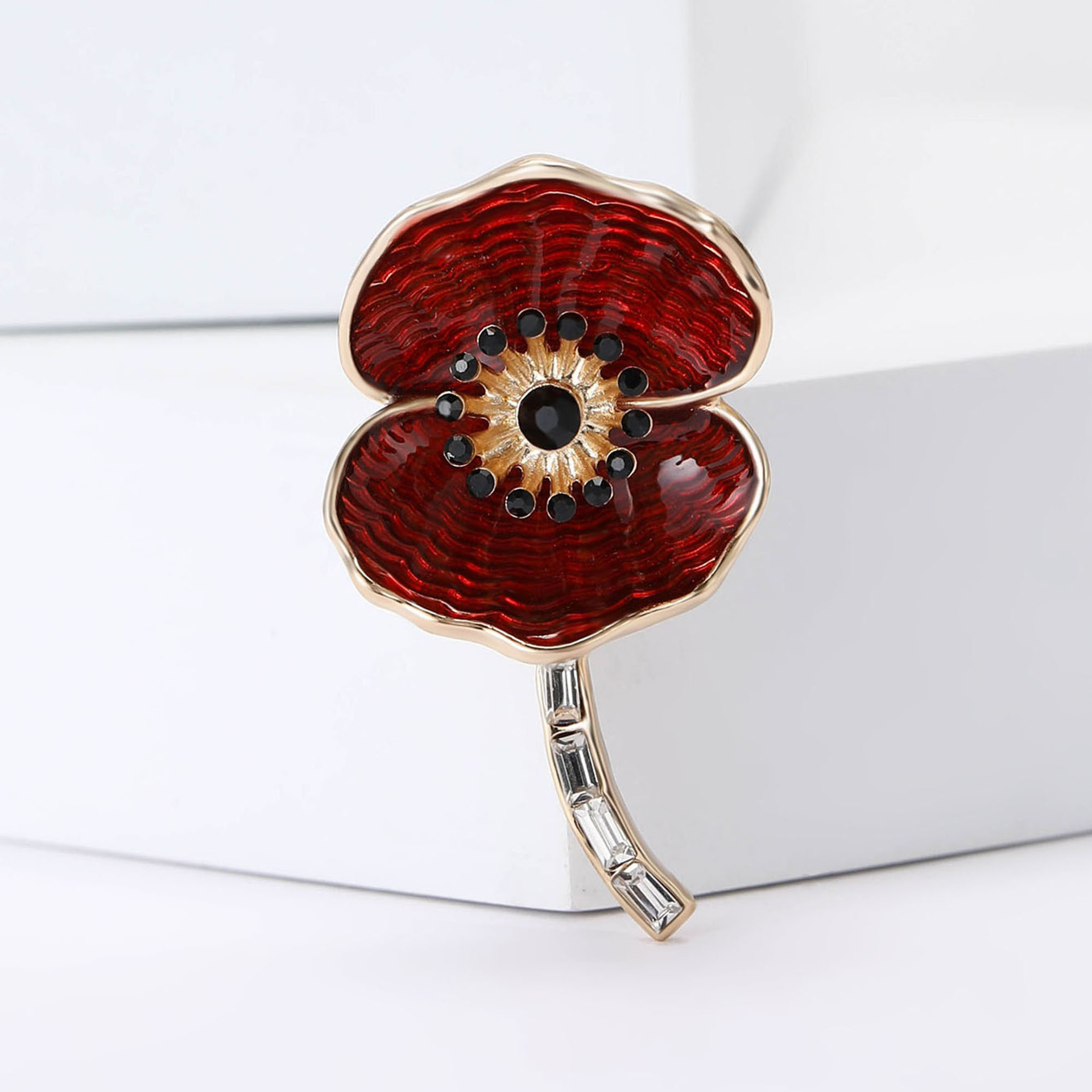 New Creative Alloy Enamel PP Poppy Flower Brooch Fashion All-match Women's Suit Coat Corsage Jewelry Pin