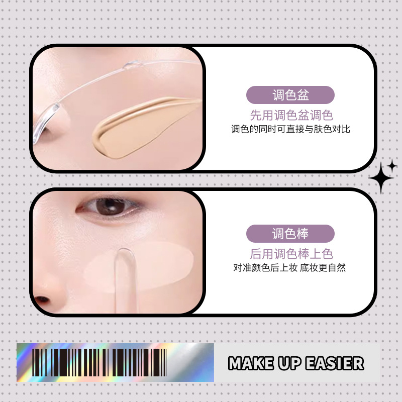 Juego de paleta multifunción LMLTOP, paleta de maquillaje para maquillador con base líquida y varilla de mezcla JJF36