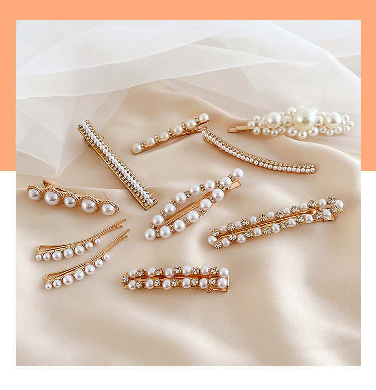 Fashion Geometric Alloy Plating Artificial Pearls Hair Clip 1 Piece display picture 1