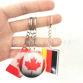加拿大德国世界标志各国国旗挂件立牌钥匙扣圈链ins 挂牌可爱礼品