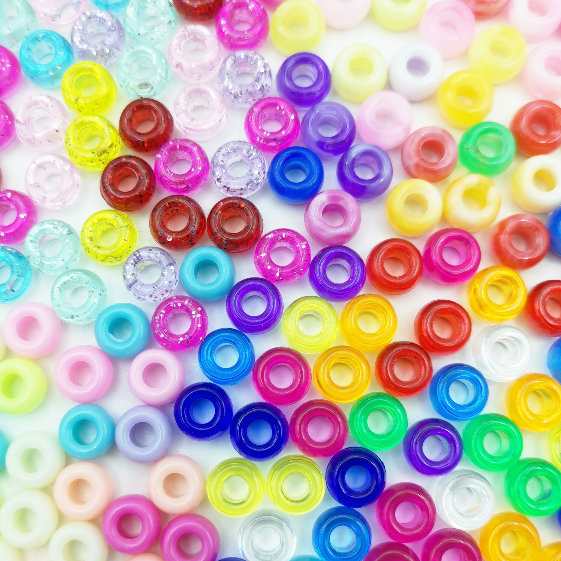 9*6mm亚克力桶珠混款散珠子diy制作手链项链饰品小配件材料包首饰