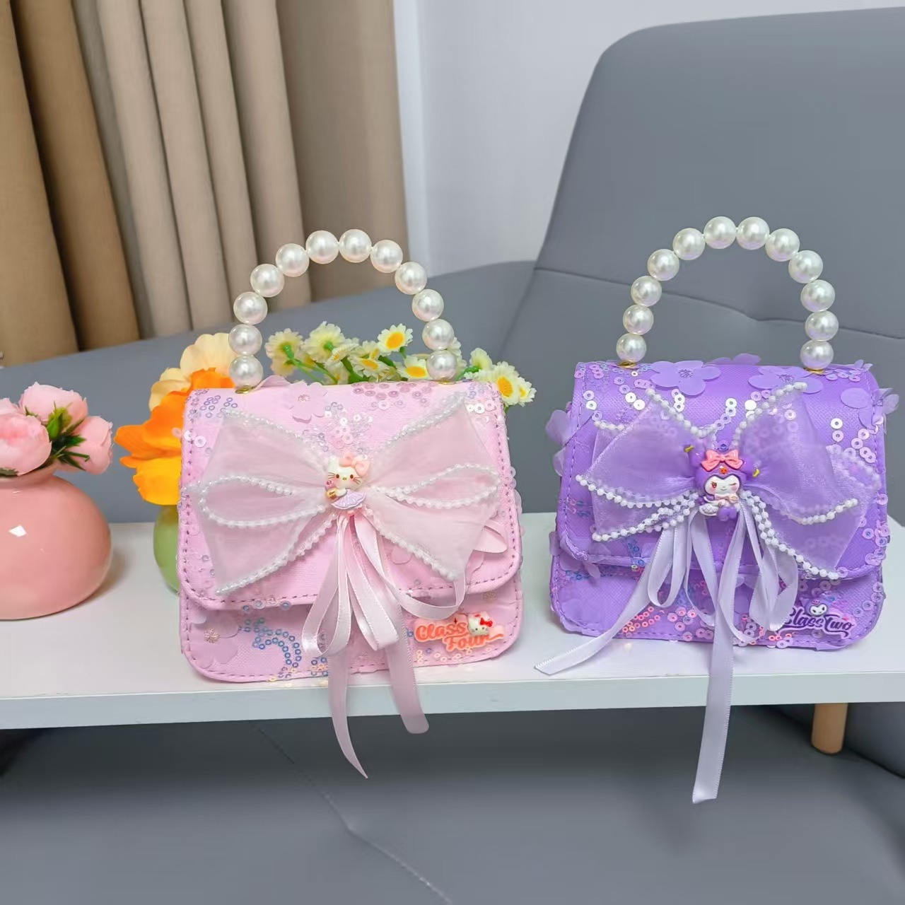 Bolso de perlas arco princesa pequeña fragancia Meilati Kulomi bolso de mano accesorios de cadena bolso de Año Nuevo