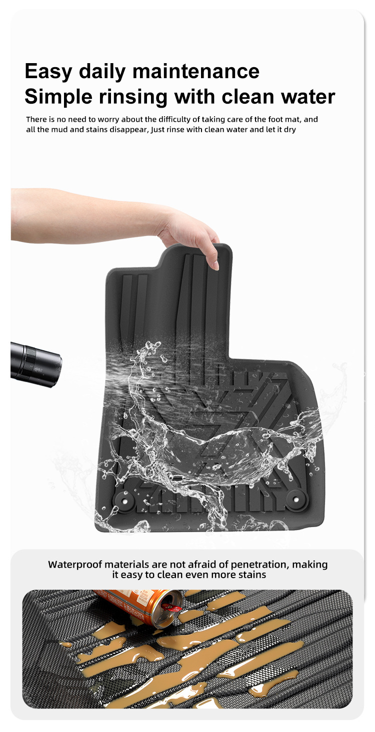 Suitable for 24-25 Zeekr 7X Right-Hand Drive Cars, Tpe Floor Mats, Trunk Mat, Cross-Border