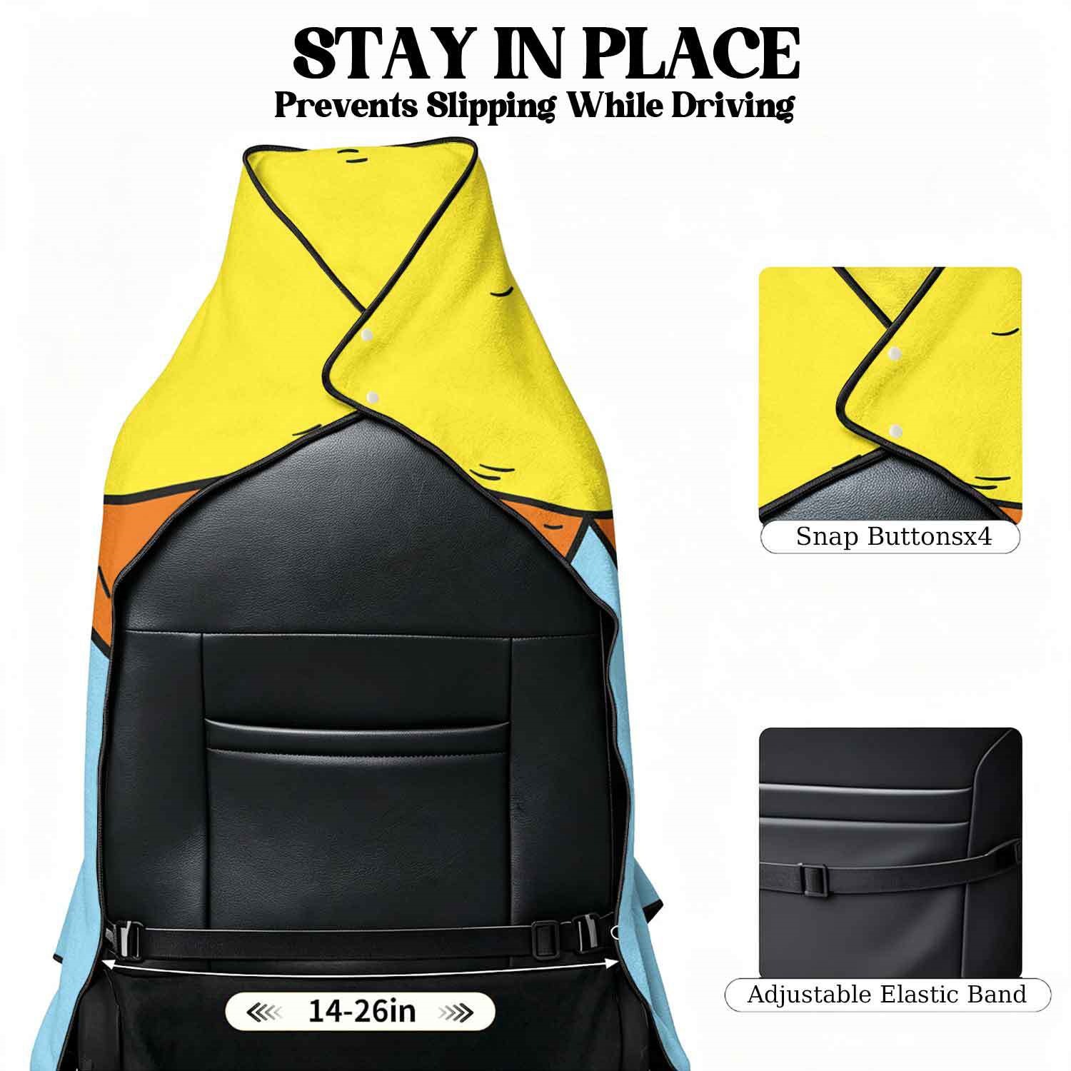 Summer bath towel and car seat cover 2-in-1, ultra-fine fiber outdoor beach and car dual-use universal seat cushion