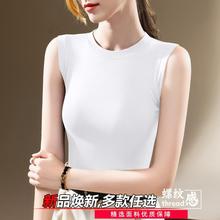 纯色无袖打底小吊带圆领背心女士2025早春薄款中老年时尚螺纹上衣