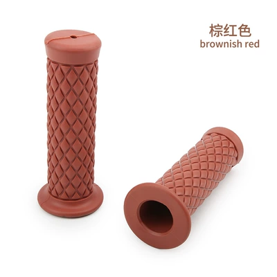 22mm Universal Rubber Handle – Motorcycle Safety Supplies - ling-shape-retro-handle-glue-no-hole-brown-red