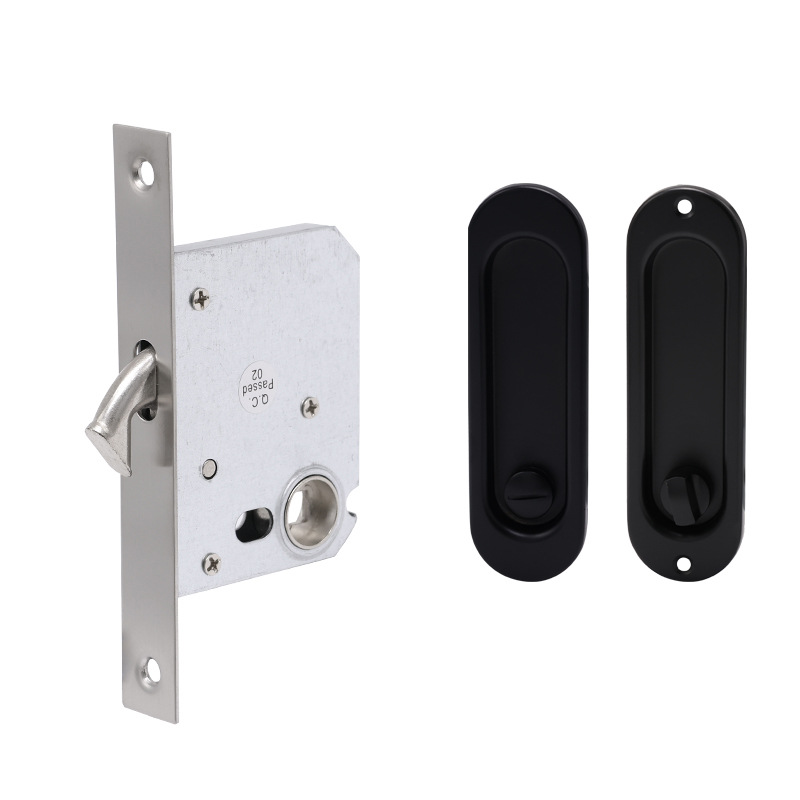 304 acero inoxidable redondo oscuro mango puerta corredera cerradura gancho cerradura de puerta corredera de balcón de cocina cerradura de puerta corredera incrustada