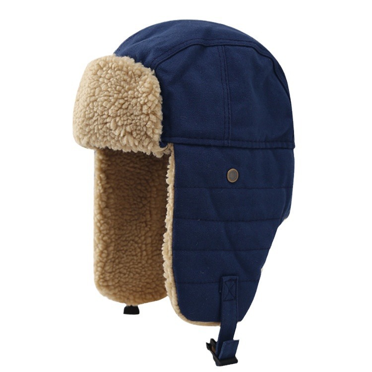 (2개) 겨울 레이 펑 모자 남성과 여성의 야외 승마 귀 보호 모자 동북 따뜻한 면 모자 파일럿 오토바이 모자 기모 두껍게
