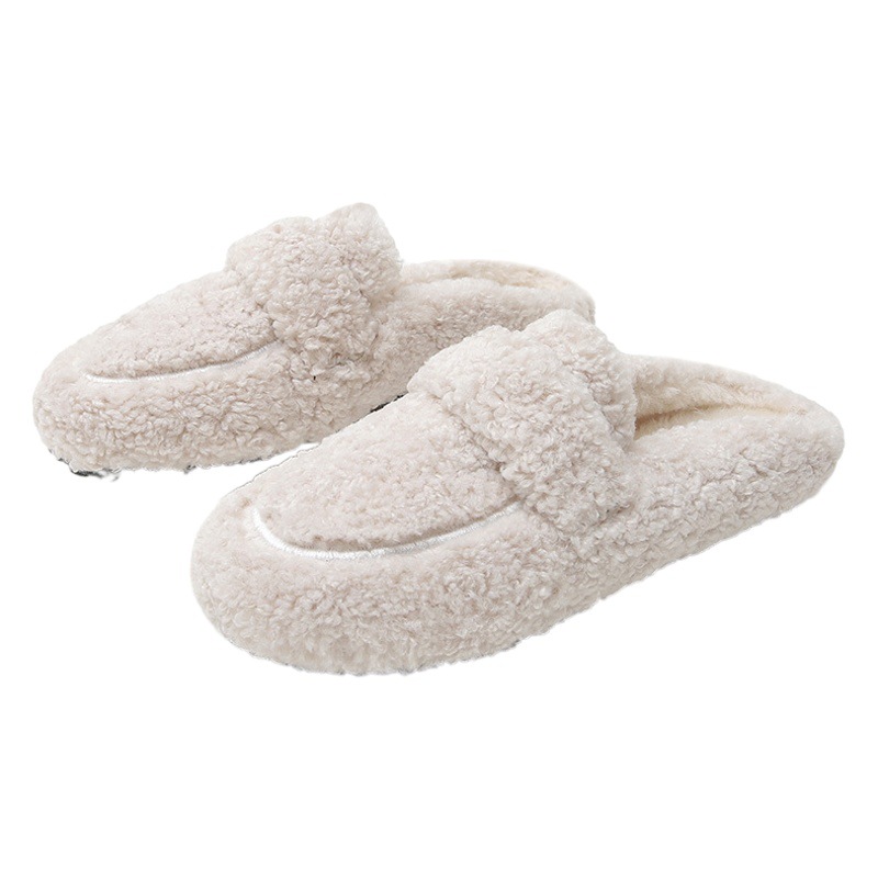 Internet Celebrity zapatillas de felpa ropa exterior de mujer 2021 Otoño e Invierno punta cerrada medio soporte zapatos de algodón invierno forrado de lana cálido más tamaño zapatos de mujer moda