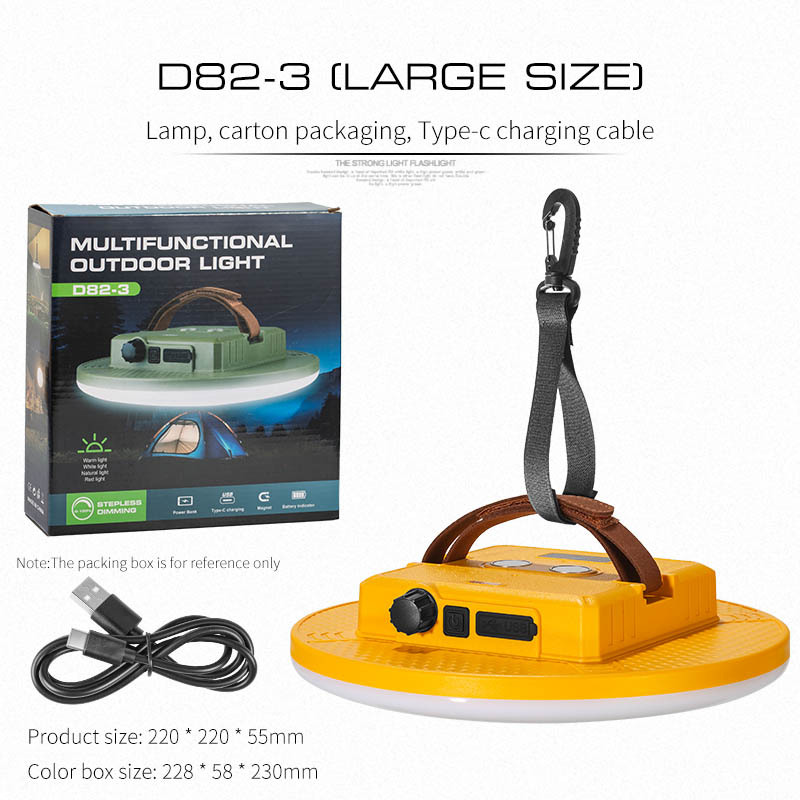 Transfronteriza venta de gancho de techo lámpara de campamento al aire libre no polar atenuación de adsorción magnética fuerte redonda cabina lámpara de campamento