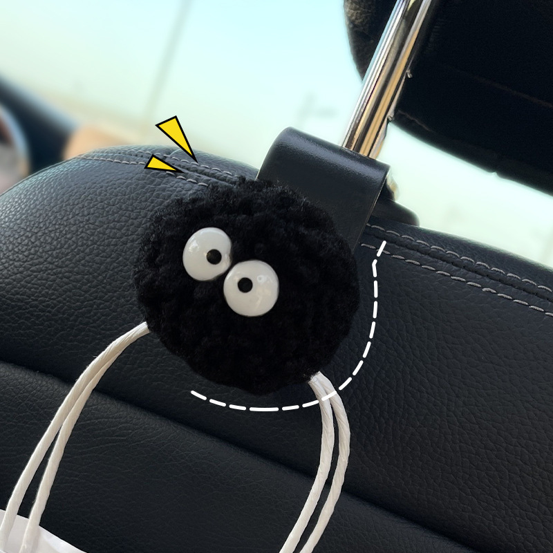 Cute pequeño carbón asiento de automóvil gancho trasero multifuncional almacenamiento trasero rack para artículos de decoración interior del automóvil