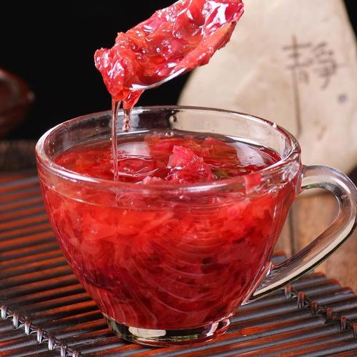 Yunnan Rose Sauce 400g Rose Stuffed Ice Powder Ingredients Rose Fillings Live Broadcast Source Factory Wholesale