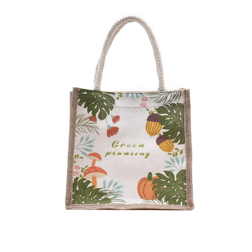 Chinese style lunch box lunch bag portable lunch bag cotton and linen thermal bag ice bag cartoon handbag thermal bag