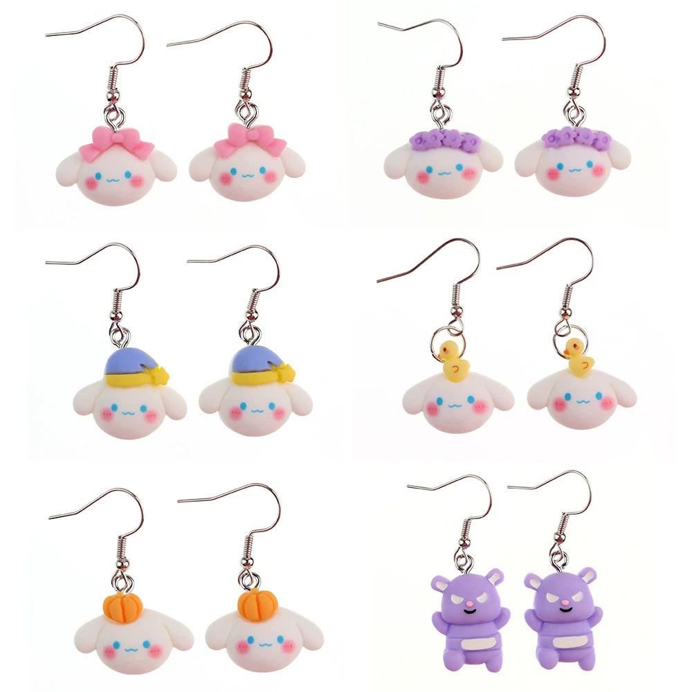 Cartoon cute headband, creative earrings, Japanese and Korean