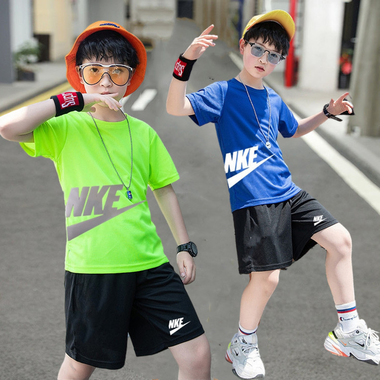Foreign trade children's clothing boys summer quick-drying sports suit big children's short sleeve shorts casual running clothes a generation of hair
