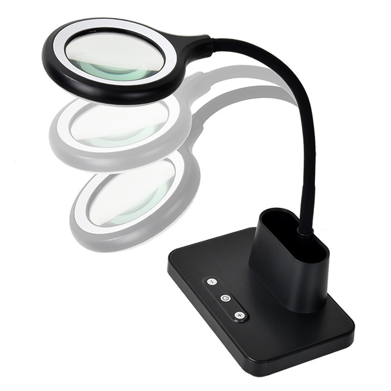 5倍充电款大电量阅读学习灯48LED台式焊接鉴定维修工作折叠放大镜