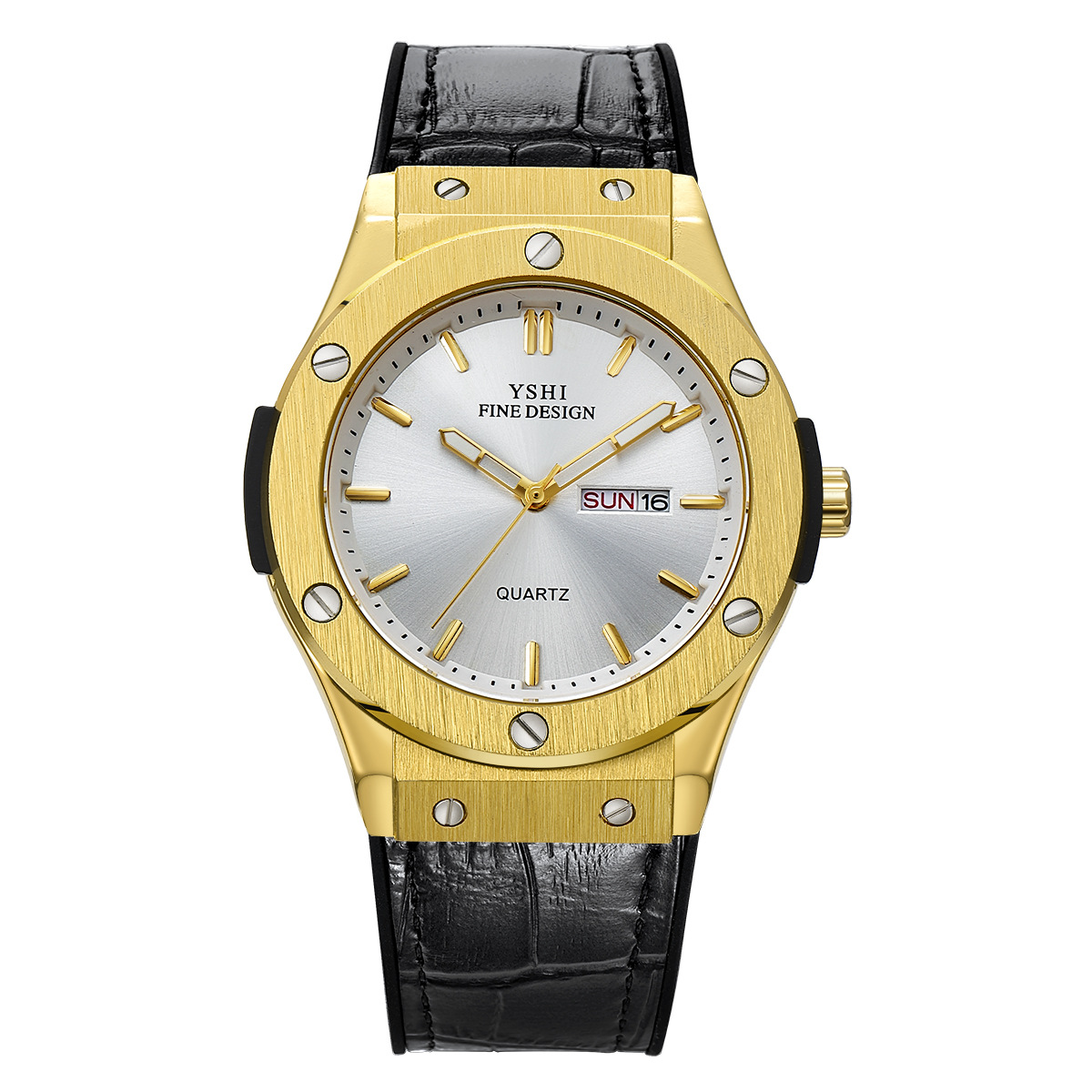 골드 쉘 화이트 표면 블랙 벨트